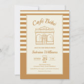 Invitation à la Baby Shower « CAFÉ BÉBÉ » (Devant)