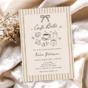 Invitation à la Baby Shower Café Bébé Brun