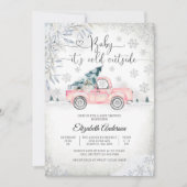 Invitation à la Baby Shower Camion d'Hiver (Devant)
