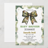 Invitation à la baby shower Camo Bow Bébé (Devant / Derrière)