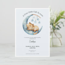 Invitation à la Baby Shower Capybara Lune Douillet