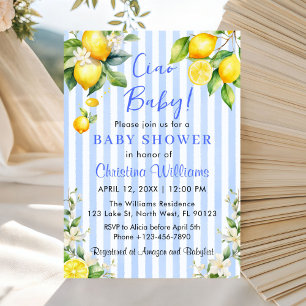 Invitation à la Baby Shower Ciao Baby Citron Citru