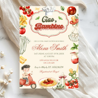 Invitation à la baby shower Ciao Bambino Boy