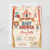 Invitation à la Baby Shower Cirque Step Right Up (Devant)