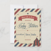 Invitation à la Baby Shower Cirque Vintage (Dos)
