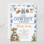 Invitation à la baby shower Cowboy (Devant)