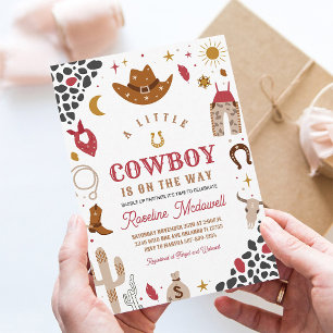 Invitation à la baby shower Cowboy Boy Rodeo