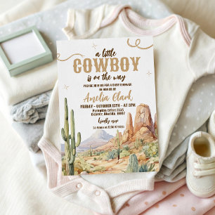 Invitation à la baby shower Cowboy de l'Ouest