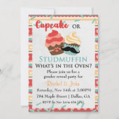 Invitation à la baby shower Cupcake ou Stud Muffin (Devant)