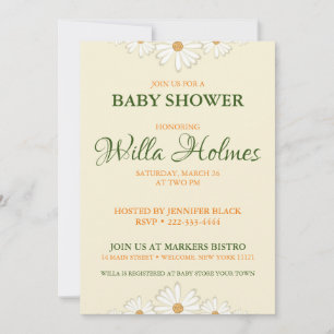 Invitation à la baby shower Daisy