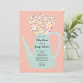 Invitation à la baby shower Daisyteapot (Debout devant)