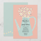 Invitation à la baby shower Daisyteapot (Devant / Derrière)