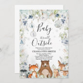 Invitation à la baby shower dans la forêt arctique (Devant / Derrière)