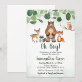 Invitation à la Baby Shower dans un Bois Verdoyant (Devant / Derrière)