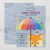 Invitation à la Baby Shower de Autumn Fox (Devant / Derrière)