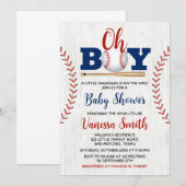 Invitation à la baby shower de baseball (Devant / Derrière)