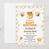 Invitation à la baby shower de bébé abeille à miel (Devant / Derrière)