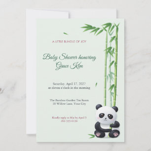 Invitation à la Baby Shower de Bébé Panda et de Ba