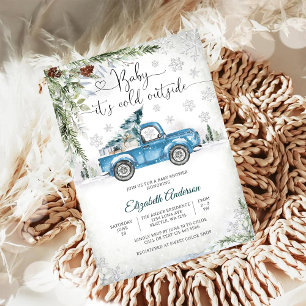 Invitation à la Baby Shower de Camion d'Hiver