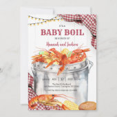 Invitation à la baby shower de fruits de mer Crawf (Devant)