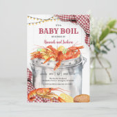 Invitation à la baby shower de fruits de mer Crawf (Debout devant)