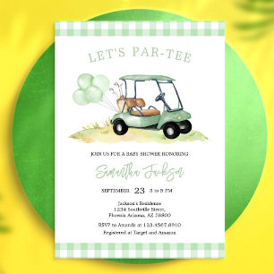 Invitation à la baby shower de golf Let's Par-tee