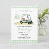 Invitation à la baby shower de golf Let's Par-tee (Debout devant)