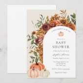 Invitation à la Baby Shower de la citrouille d'aut (Devant / Derrière)