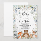 Invitation à la Baby Shower de la Forêt Arctique (Devant / Derrière)