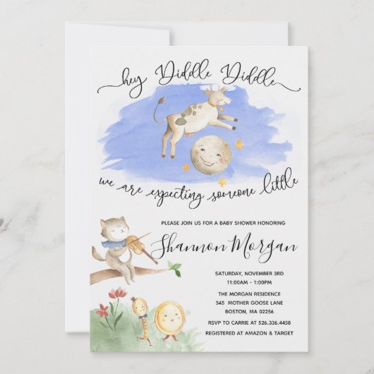 Invitation à la Baby Shower de la Mère l'Oye (Devant)