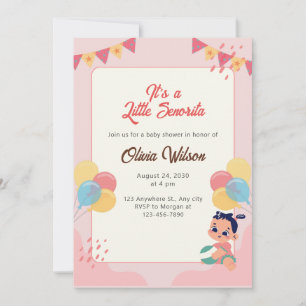 invitation à la baby shower de la petite señorita