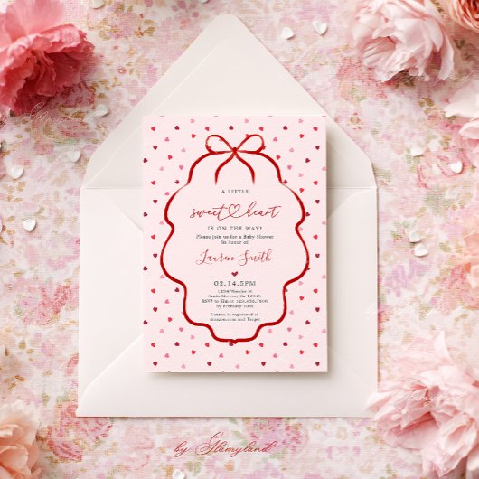 Invitation à la baby shower de la Saint-Valentin a