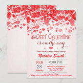 Invitation à la baby shower de la Saint-Valentin L (Devant / Derrière)