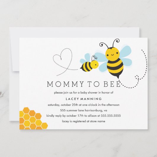 Invitation à la baby shower de Maman Bébé (Devant)