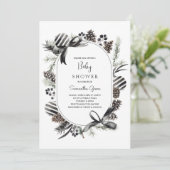 Invitation à la Baby Shower de Noël Noir (Debout devant)