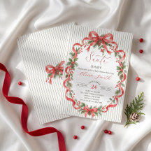 Invitation à la baby shower de Noël Santa Baby