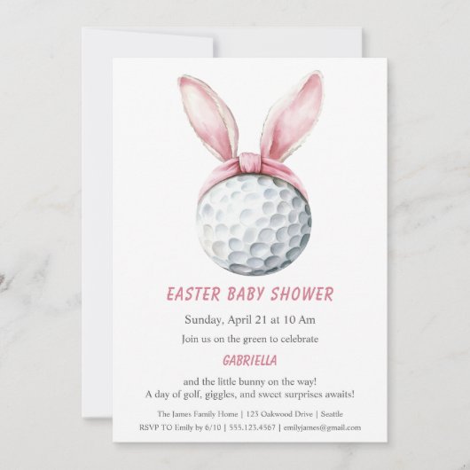 Invitation à la baby shower de Pâques (Devant)