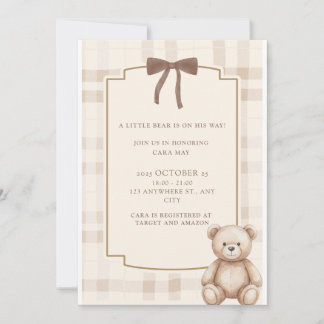 Invitation à la Baby Shower de Petit Ours