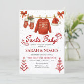 Invitation à la Baby Shower de Santa (Debout devant)