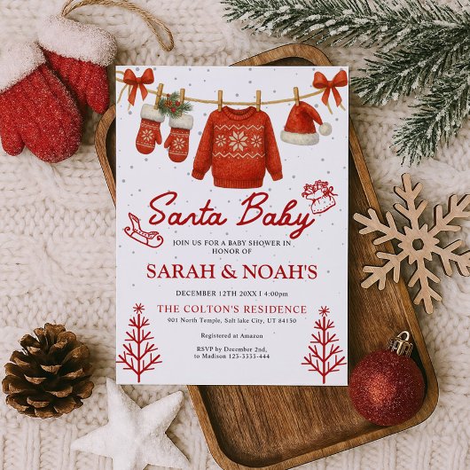 Invitation à la Baby Shower de Santa