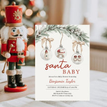 Invitation à la Baby Shower de Santa | Ornement de