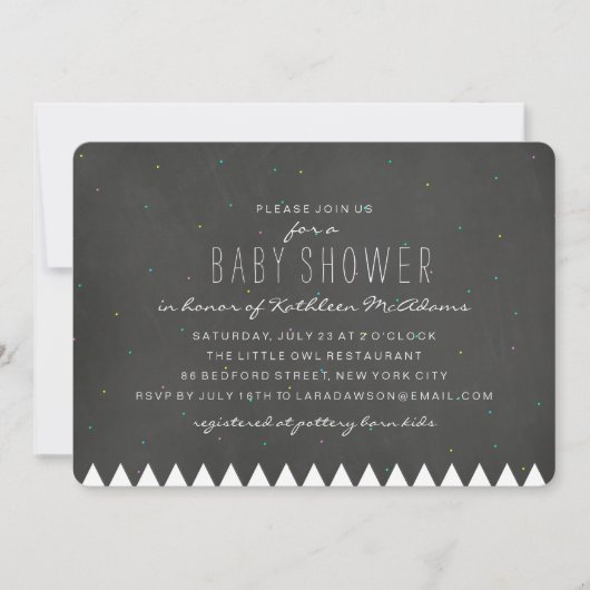 Invitation à la baby shower de Starry Mountain (Devant)