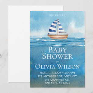 Invitation à la baby shower de voilier nautique
