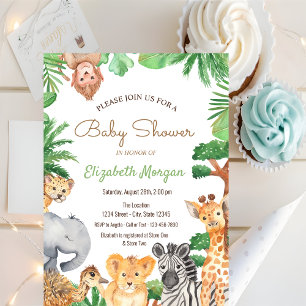 Invitation à la Baby Shower des Animaux de la Forê