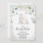 Invitation à la Baby Shower d'hiver avec ours pola (Devant)