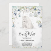 Invitation à la Baby Shower d'hiver avec un ours p (Devant / Derrière)