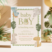 Invitation à la baby shower Dino Boy