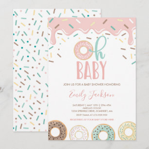 Invitation à la Baby Shower Donut Oh Bébé Donut Sh