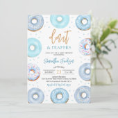 Invitation à la Baby Shower Donuts Bleus et Couche (Debout devant)