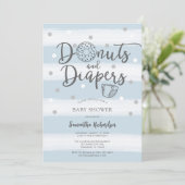 Invitation à la baby shower Donuts & Diapers (Debout devant)